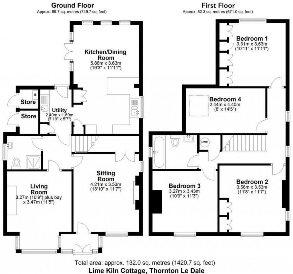 Floorplan for Church Lane, Thornton-Le-Dale, YO18