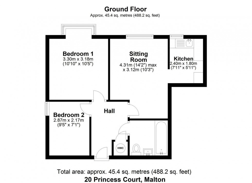 Floorplan for Princess Road, Malton, YO17